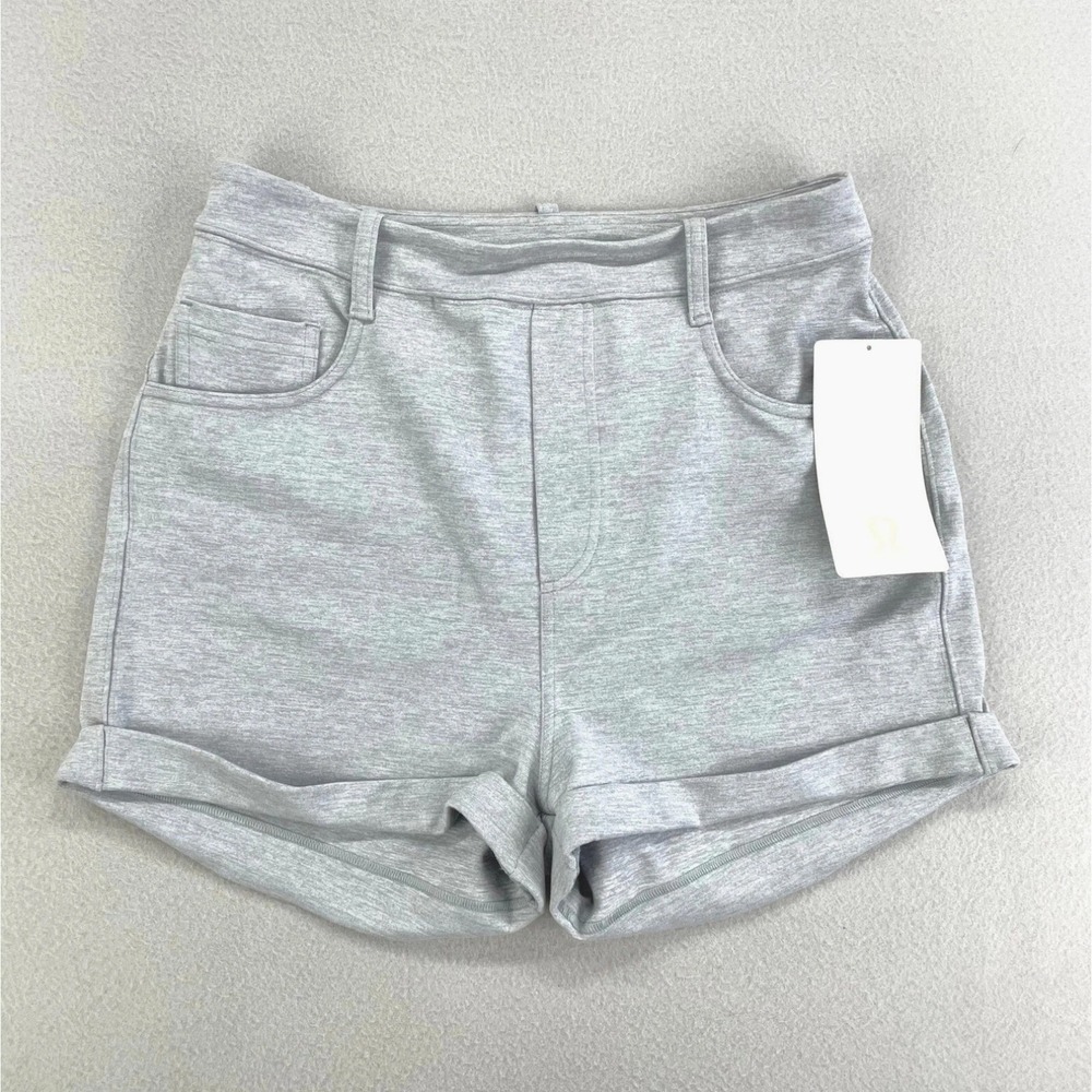 Lululemon Ok Hi Shorts Womens 8 Gray NWT High Rise Stretch Active Casual Comfort